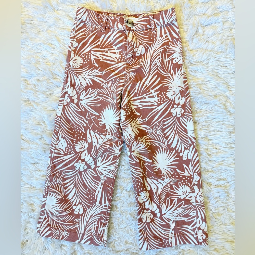 🌾 Cotton On Brown and White Casual Palazzo Pants